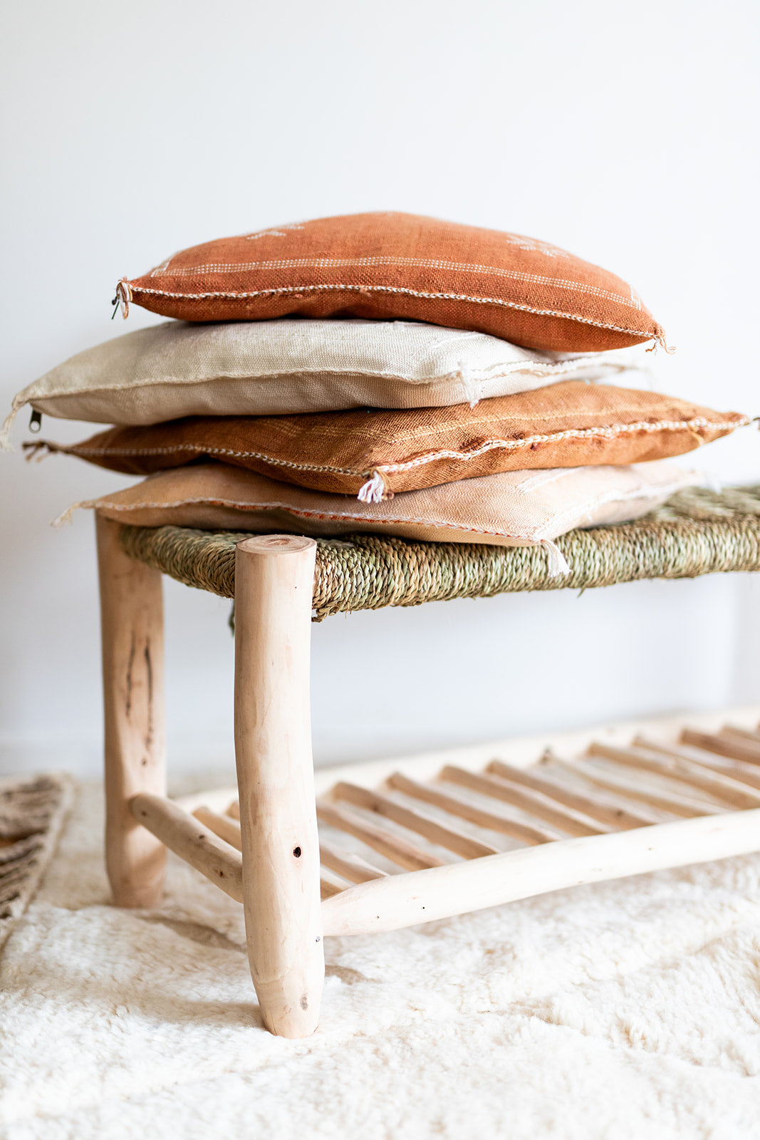 Coussin en soie de cactus - Terracotta clair