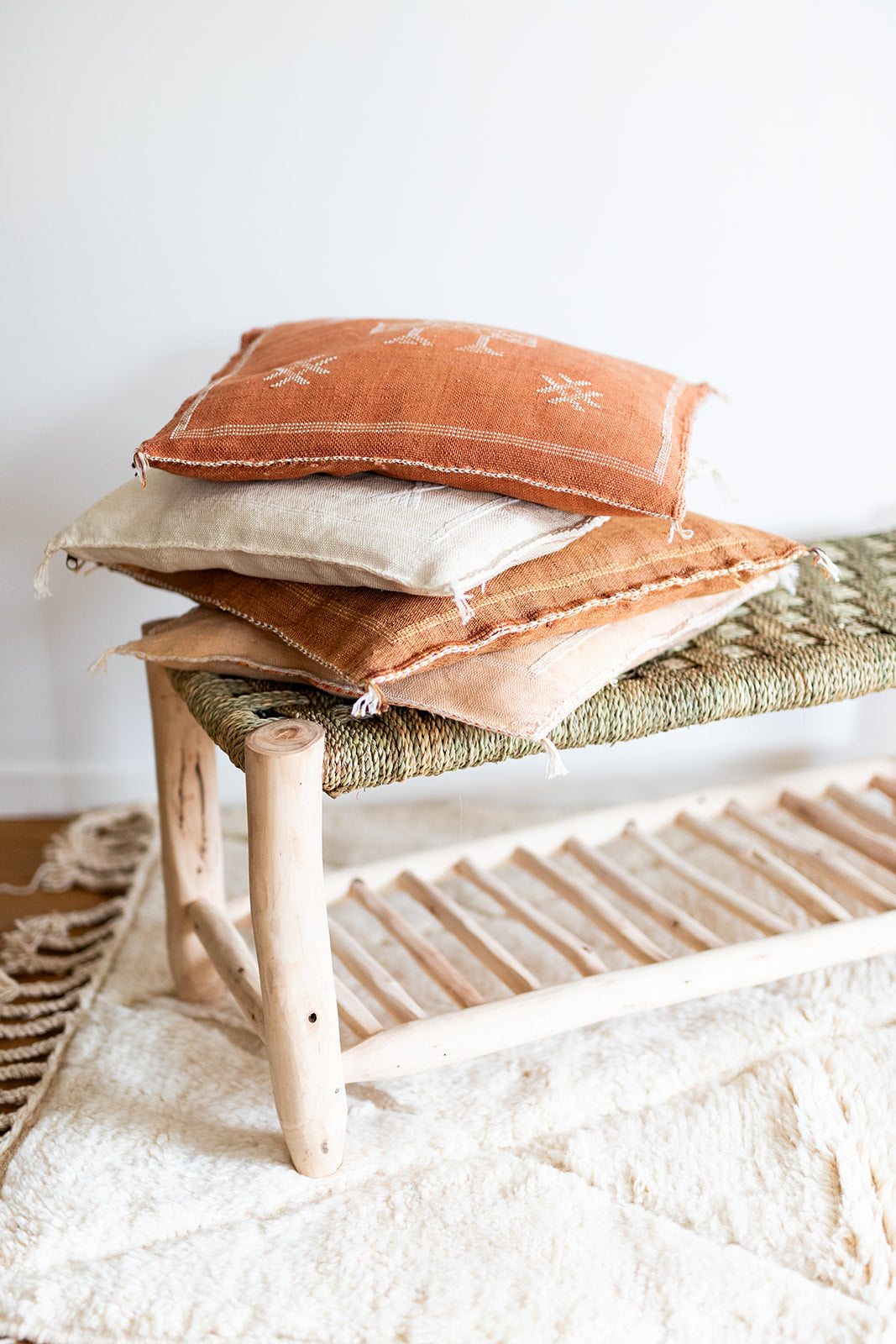 Coussin en soie de cactus - Terracotta clair